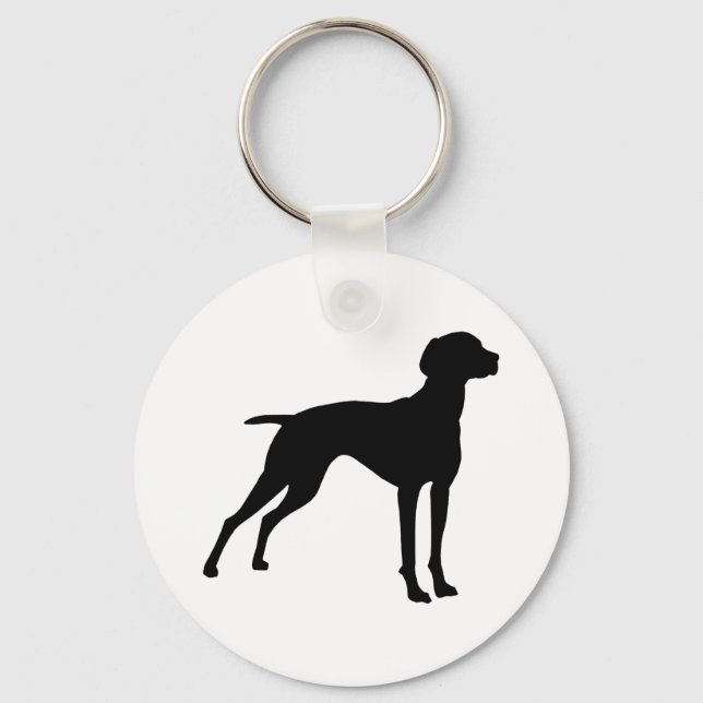 Llavero Vizsla Dog Silhouette (negro) (Anverso)