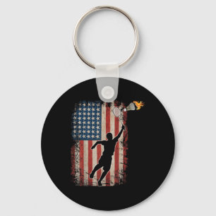 Llavero Volante de bádminton de la bandera americana Arte