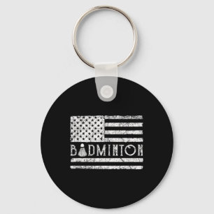 Llavero Volantes divertidos patriotas de bádminton america