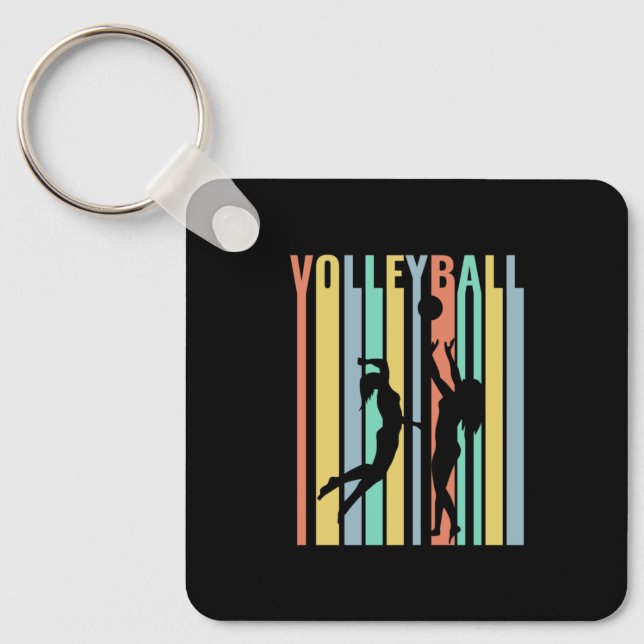 Llavero Voleibol Beachvoleibol Retro (Anverso)