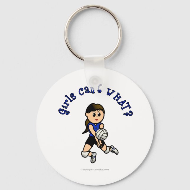 Llavero Voleibol Chica claro con uniforme azul (Anverso)