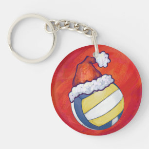 Llavero Voleibol con sombrero de Navidad