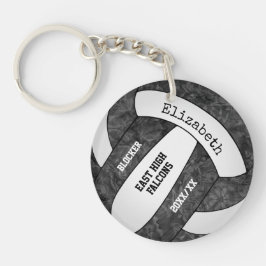 Llavero voleibol de espíritu de equipo personalizado blanc