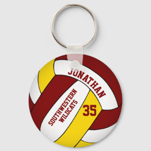Llavero voleibol masculino personalizado marrón amarillo