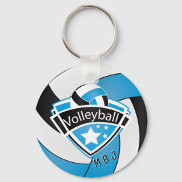 Llavero Voleibol - Monograma - Azul bebé, Blanco y Negro