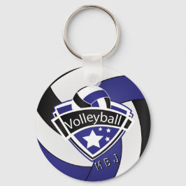 Llavero Voleibol - Monograma - Azul oscuro, blanco y negro