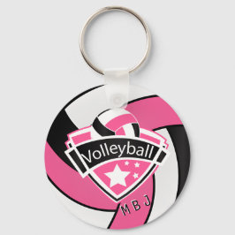 Llavero Voleibol - Monograma - Rosa, Blanco y Negro
