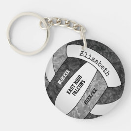 Llavero vóleibol personalizado deportivo femenino gris neg