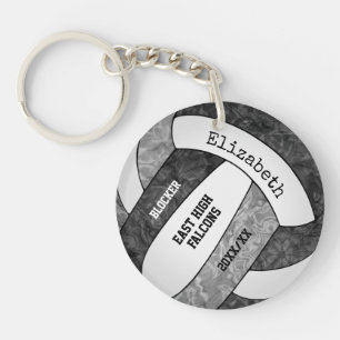 Llavero vóleibol personalizado deportivo femenino gris neg