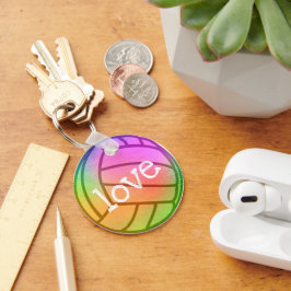Llavero Voleibol personalizado Neon Rainbow