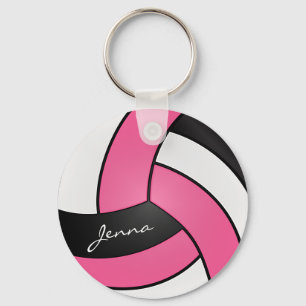 Llavero Voleibol rosa, blanco y negro