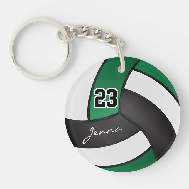 Llavero Voleibol verde, negro y blanco (Frente)
