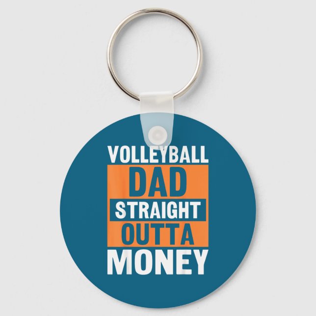 Llavero Volleyball Dad Straight Outta Money Funny Srts Par (Anverso)