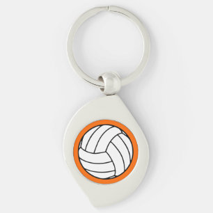 Llavero Volleyball Negro/Blanco sobre Naranja