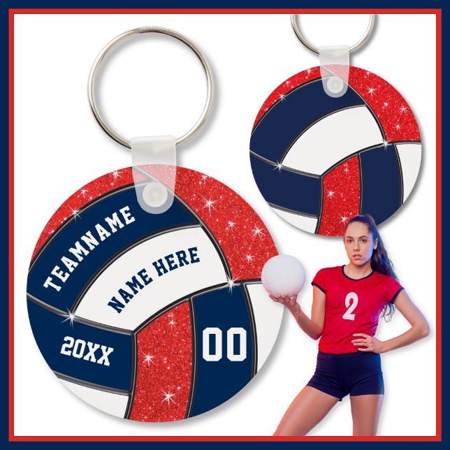 Llavero Volleyball Team Goodie Bag Ideas, Volleyball (End of season gifts for volleyball team. Volleyball team gift ideas. Red, Volleyball treat ideas.)