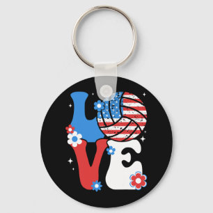 Llavero Volleyll Love 4 De Julio Bandera Estadounidense Vo