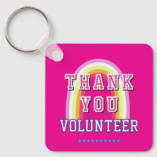 Llavero Voluntario de negocios arcoíris Hot Pink