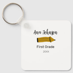 Llavero Volver al lápiz escolar agregar nombre clase de cl