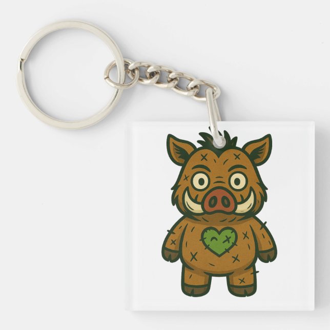 Llavero Voodoo Boar - Patchy Warrior Piglet (Frente)