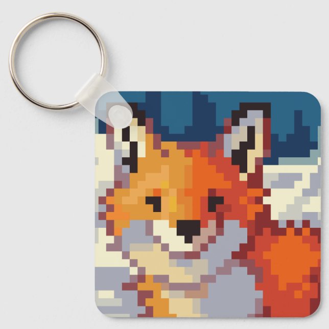 Llavero Vos, Fox, PIxel Art, pixelart sleutelhanger  (Anverso)