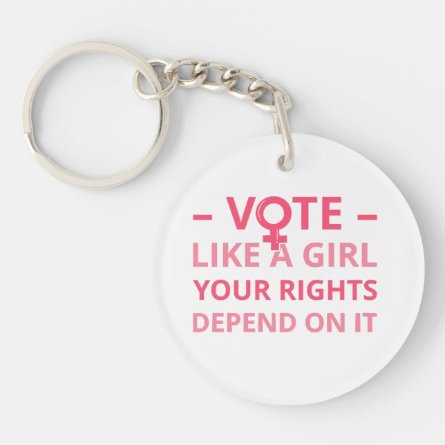 Llavero Vota Como Un Chica Tus Derechos Dependen De Eso II (Frente)