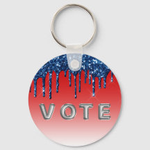 Vota Goteo Brillante Rojo Azul Americana
