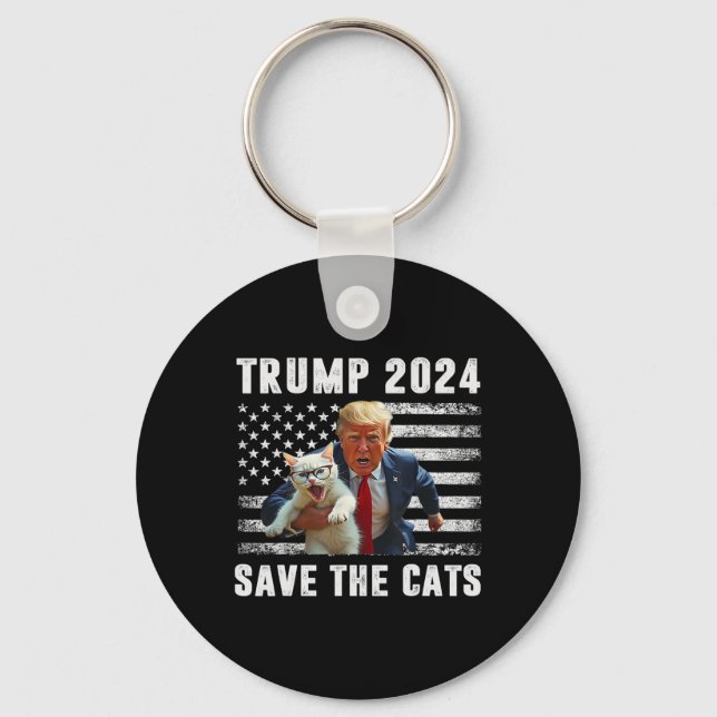 Llavero Vota Trump 2025 Divertido Salva A Los Gatos  (Anverso)