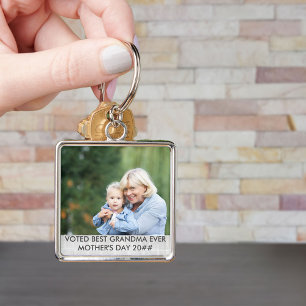 Llavero Votada Mejor Abuela del Mundo Personalizada Foto D
