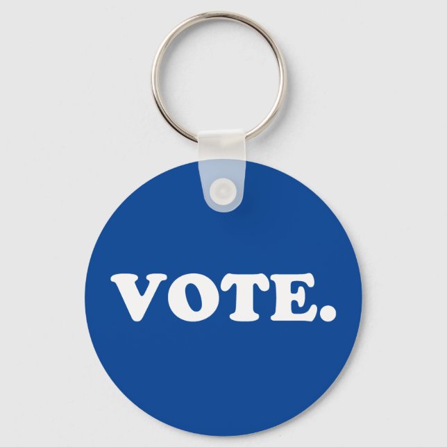 Llavero Votar en azul y blanco simple moderno (Anverso)