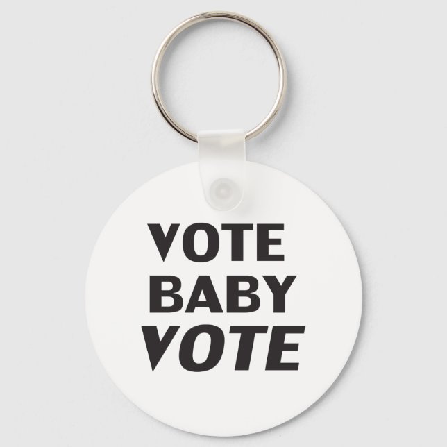 Llavero Votar por el Bebé Vote moderno blanco y negro (Anverso)