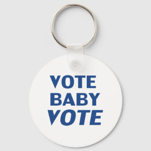 Llavero Votar por el voto de bebé - blanco azul