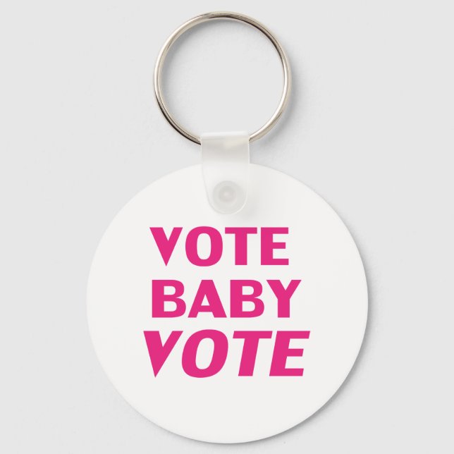 Llavero Votar por el voto del bebé - rosa caliente, magent (Anverso)