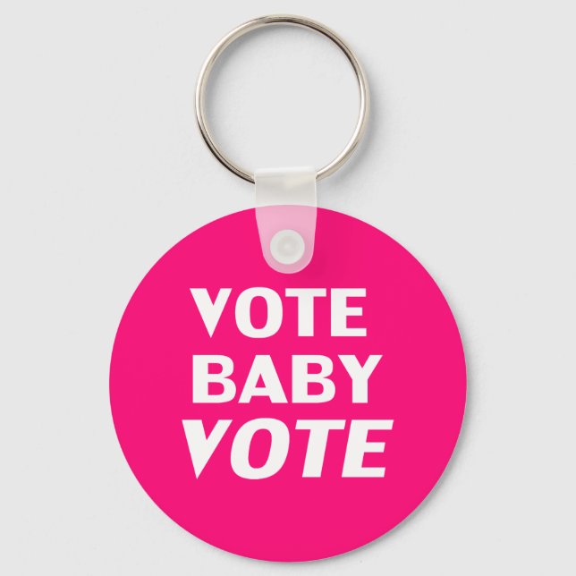 Llavero Votar por el voto del bebé - rosa caliente, magent (Anverso)