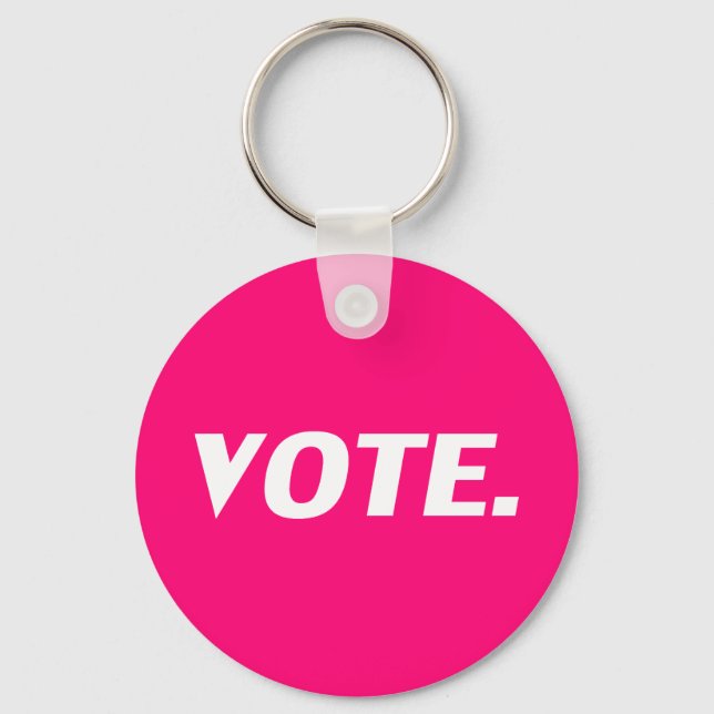 Llavero vote - white, hot pink, magenta, fuchsia (Anverso)
