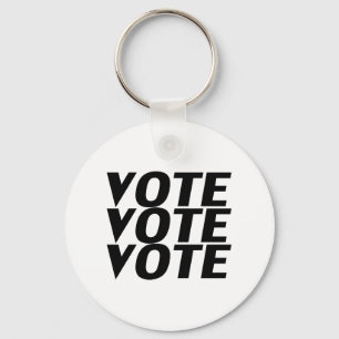 Llavero voto de voto - blanco negro