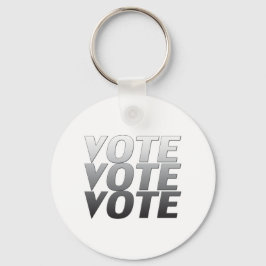 Llavero voto de voto - blanco negro, gris