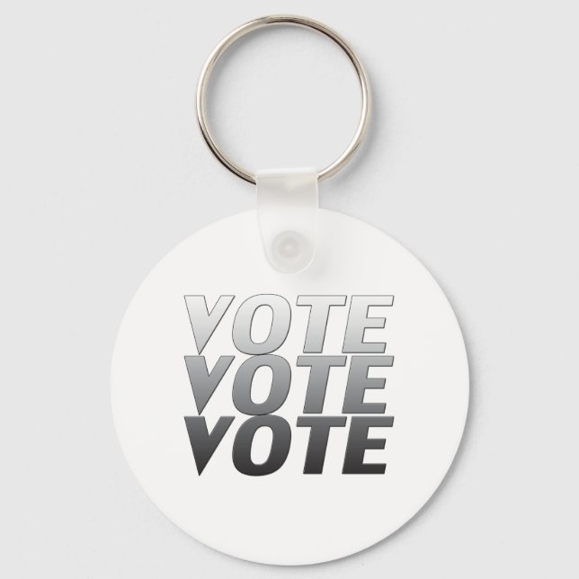 Llavero voto de voto - blanco negro, gris (Anverso)
