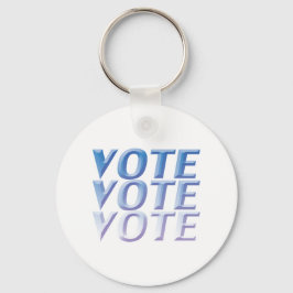 Llavero voto en votación - azul 3 D letras blanco