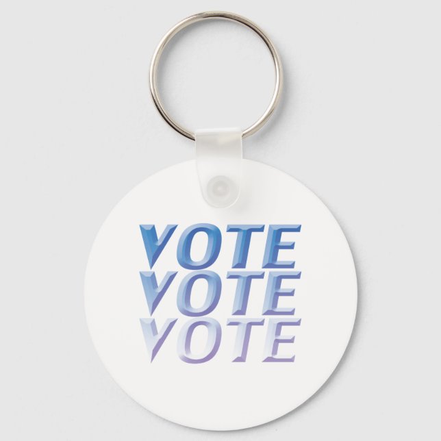 Llavero voto en votación - azul 3 D letras blanco (Anverso)