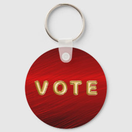 Llavero Voto Gráfico Metálico Rojo Carmesí