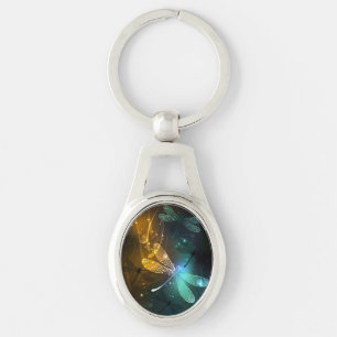 Llavero Vuelo de libélula luminosa verde