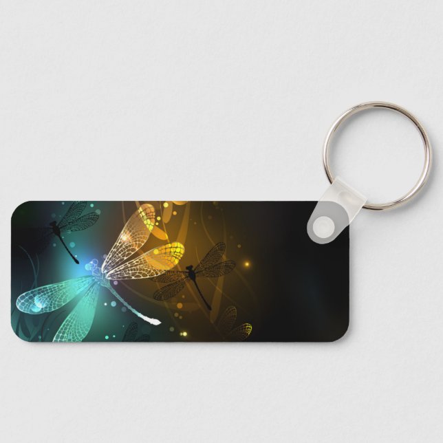 Llavero Vuelo de libélula luminosa verde (Anverso)