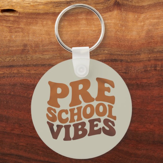 Llavero Vuelta al cole primer día de preescolar groovy (Anverso)
