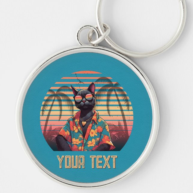Llavero Vuelta de actitud de gato tropical intemporal (Frente)