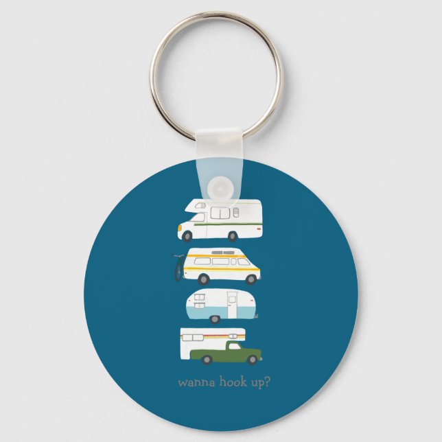 Llavero W Hook Up Funny Campervan Vanlife Rv Trailer  (Anverso)