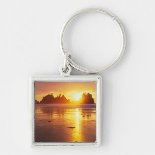 Llavero WA, PN de Olympic, playa Shi Shi al atardecer, Pun