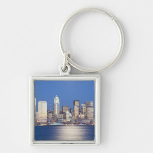 Llavero WA, Seattle, horizonte de Seattle y bahía de Ellio