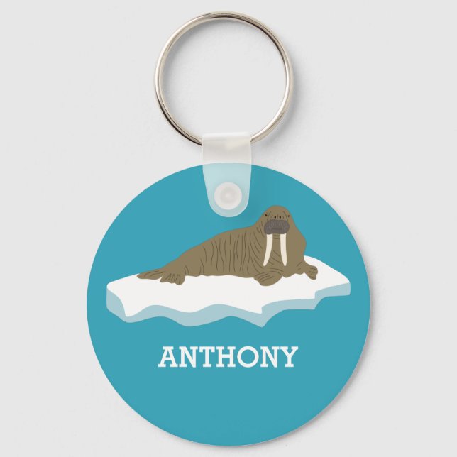 Llavero Walrus en un Ilustracion Iceberg personalizado (Anverso)