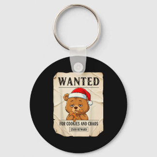 Llavero Wanted For Cookies And Chaos Funny Bear Christmas