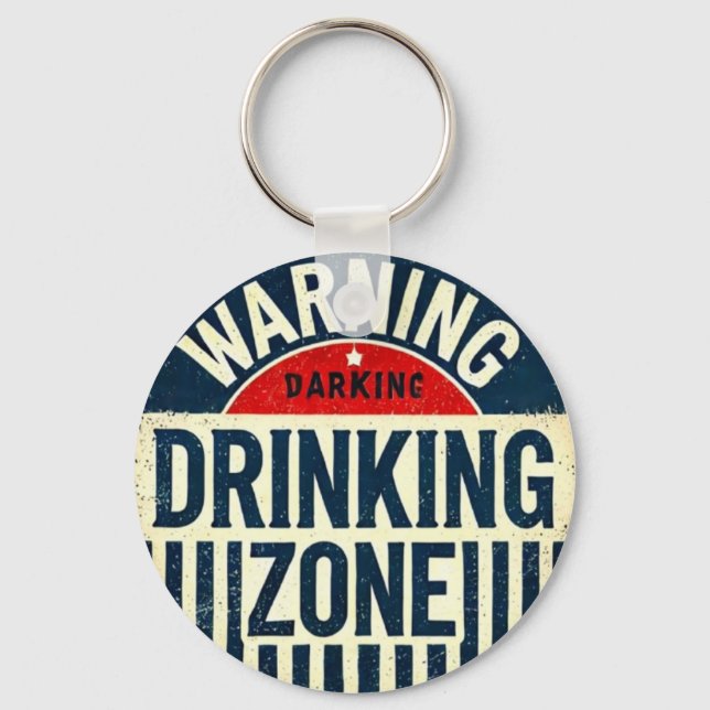 Llavero WARNING DRINKING ZONE home pubs (Anverso)